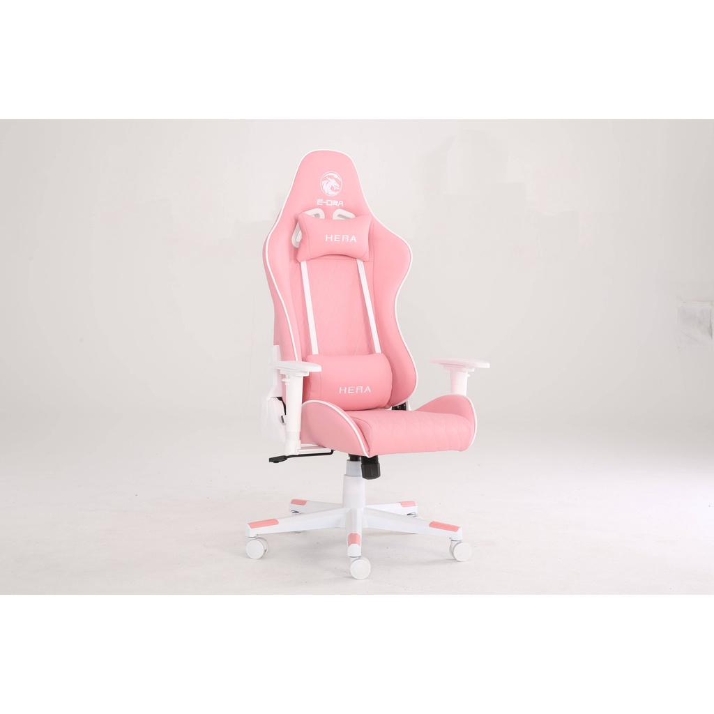 Ghế chơi game cao cấp E-Dra Hera EGC224 Pink - Màu hồng - Da Pu - Đệm đúc nguyên khối - Trụ thuỷ lực 4D - Kê tay 2D