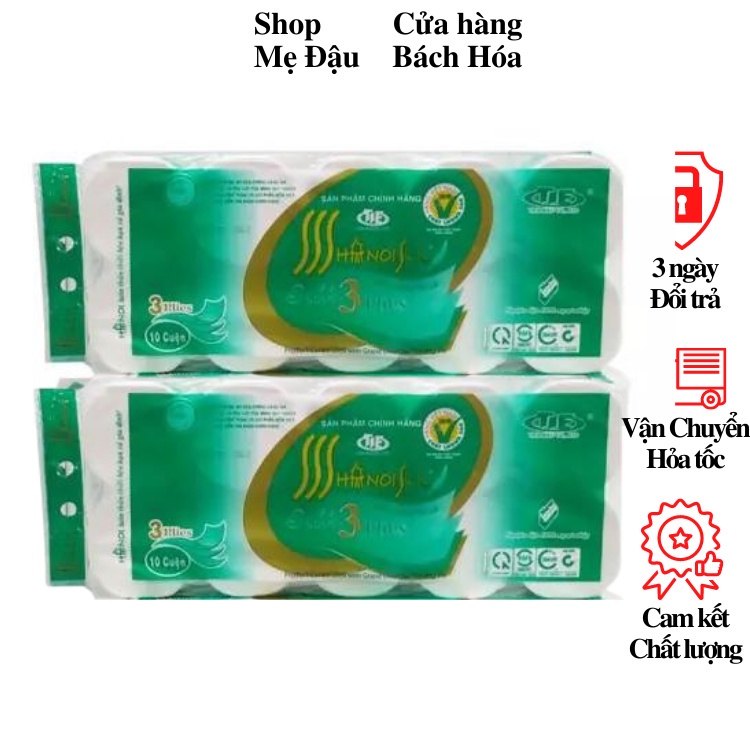 Giấy Vệ Sinh Hà Nội 3 Lớp 10 Cuộn 1,6Kg (Đặt tối đa 4 dây/đơn hàng)
