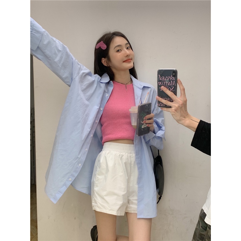 Áo Kiểu Dáng Rộng Tay Dài Hở Lưng Màu Trơn Thời Trang Mùa Thu Cho Nữ