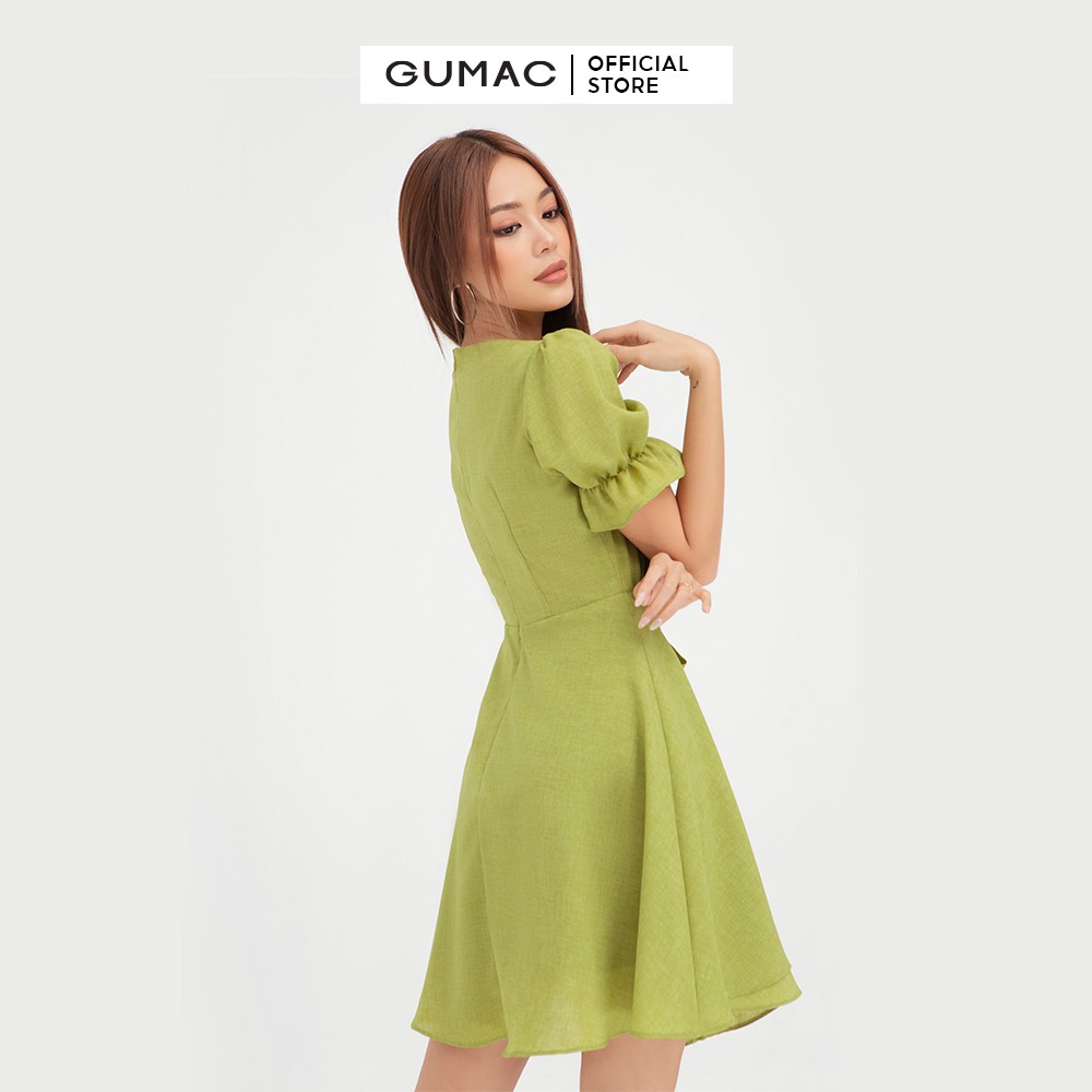 [Mã MABR07062 giảm 8% tối đa 50K đơn từ 249K] Đầm xòe nữ đắp tà nơ eo GUMAC thiết kế trẻ trung đủ màu DB452 | BigBuy360 - bigbuy360.vn