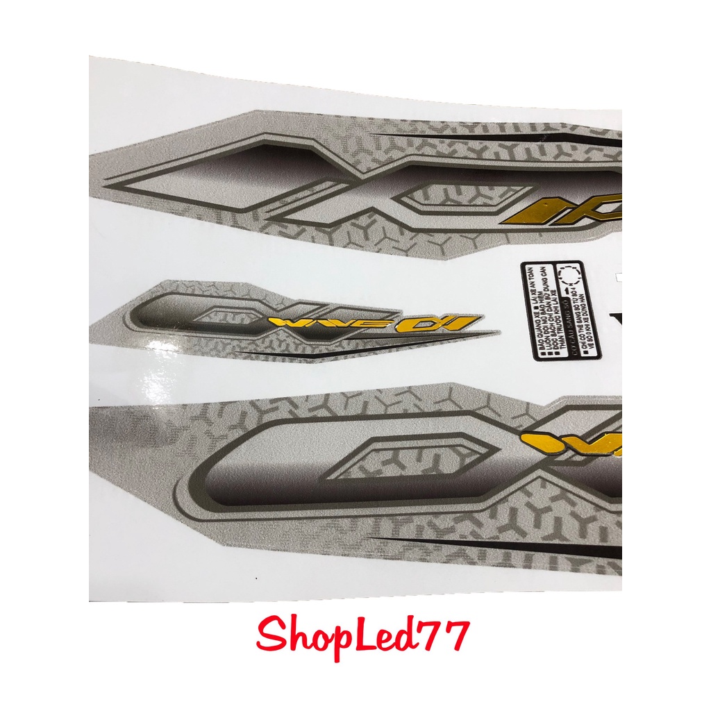 Tem Zin Wave 50cc-100cc-110cc GHÉP CROM  Màu Đen Bạc, 3 Lớp Siêu Đẹp