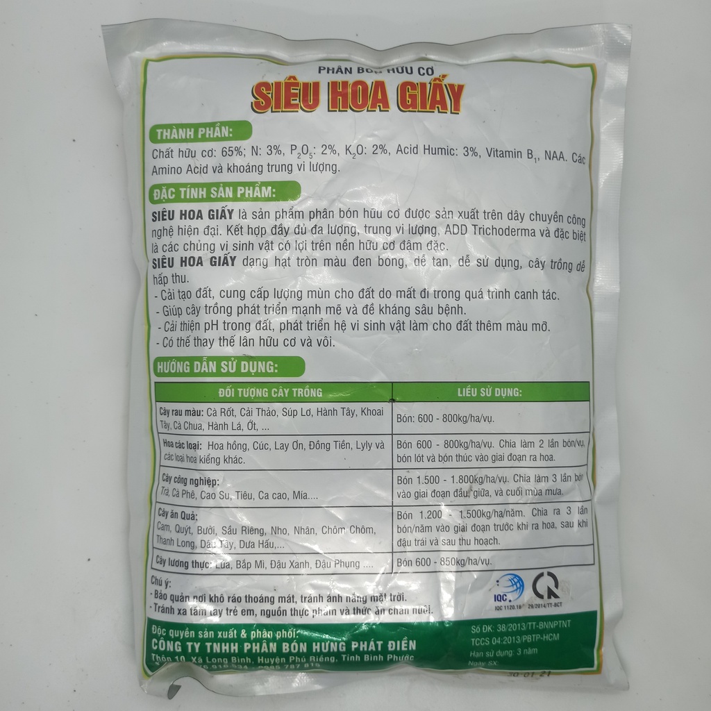 Phân bón hữu cơ Siêu Hoa Giấy chuyên dùng cho Hoa Giấy