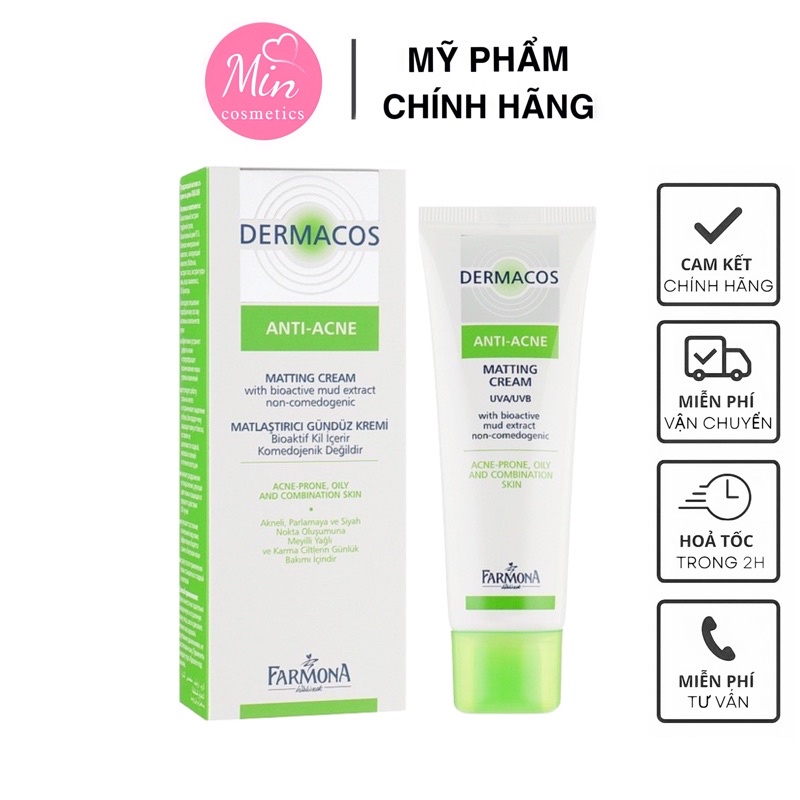 Kem Dưỡng Ẩm Kiềm Dầu Dermacos 50ml