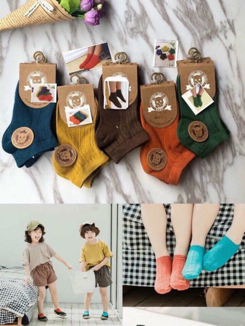 Vỉ 10 Đôi tất Len Gân Cho Bé