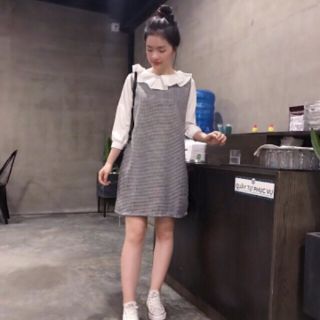 Đầm phối cổ bèo tiểu thư