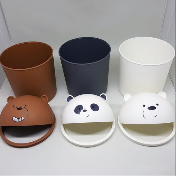 Thùng đựng rác mini để bàn anh em nhà gấu We Bare Bears Chúng tôi đơn giản là gấu chính hãng Miniso