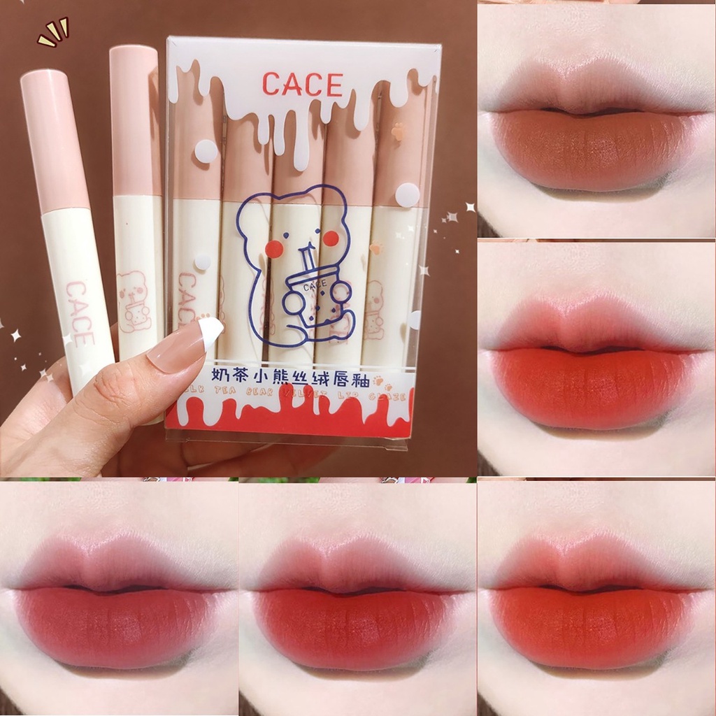 Bộ 6 thỏi son kem lì FuLoving mịn như nhung vỏ in hình lạc đà dễ thương