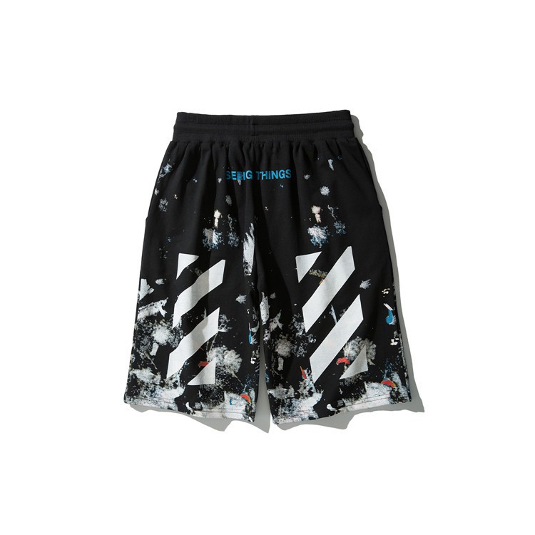 Off White Quần Short Dáng Rộng Thoáng Khí Thời Trang Mùa Hè Dành Cho Nam 2021