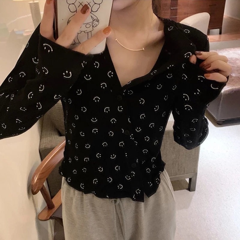 Áo Sơ Mi Ngắn Phong Cách Hàn Quốc Thời Trang Mùa Thu