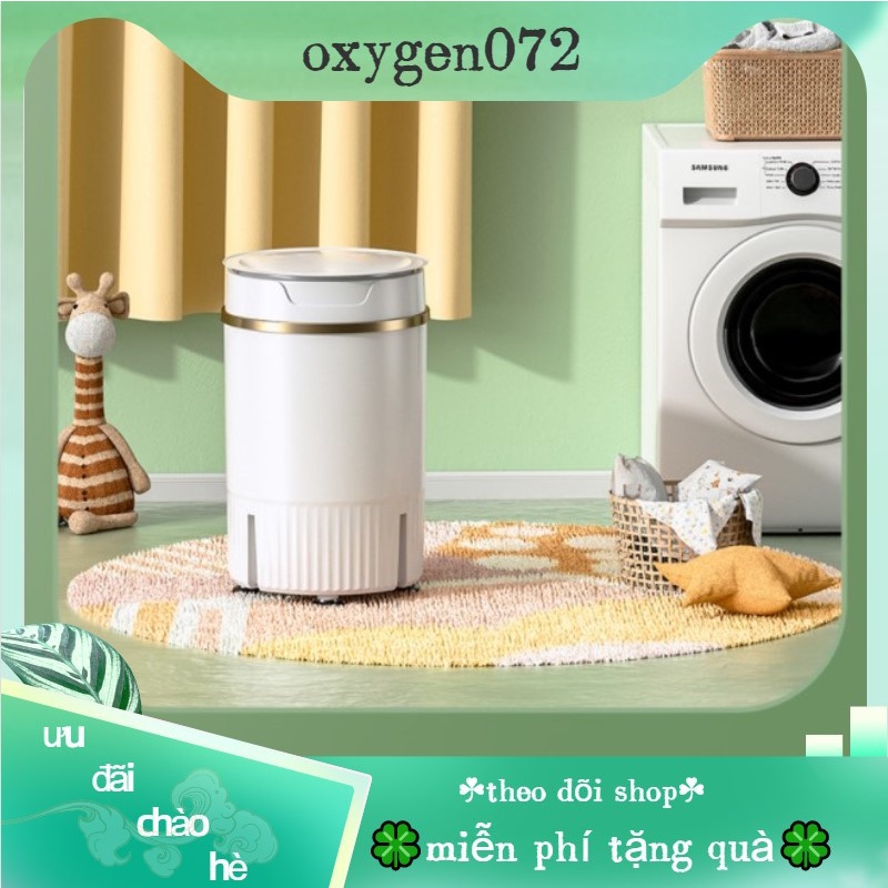 🥭 Oxygen072 Máy giặt mini CÓ ĐẦU VÀO VÀ VÒI XẢ NƯỚC Gia dụng bằng nhựa Phụ kiện ký túc xá bán tự động cho quần áo trẻ em AC 220V