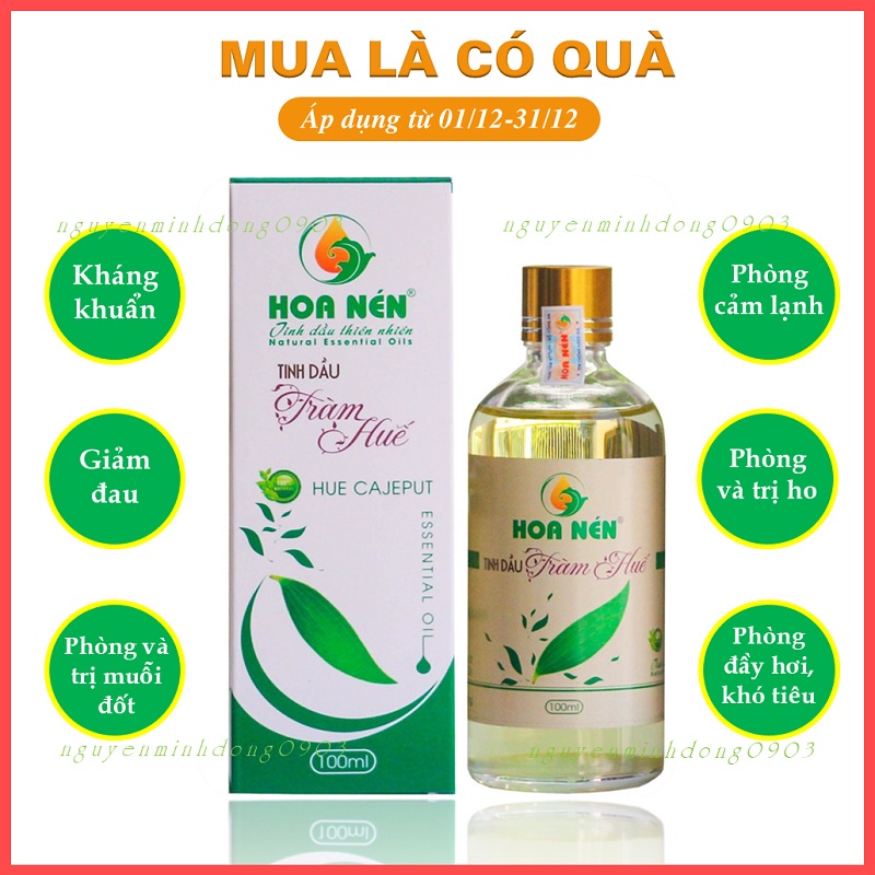 Tinh Dầu Tràm Huế Nguyên Chất 100ml - Tinh dầu tràm giúp giữ ấm, xông phòng hiệu quả