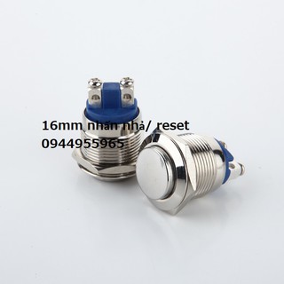 Công tắc Kim loại 16mm nhấn nhả/nhấn khóa 12V 24V  chống nước chống gỉ sét /16mm LED Momentary push button switch/ Latch