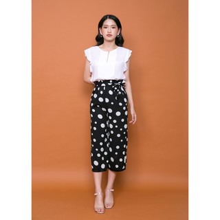 Quần suông chấm bi thắt nơ eo ifu 2705