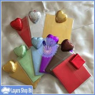 Tập 100 tờ giấy gói kẹo socola 10x10cm Layersshop86 - dụng cụ làm bánh