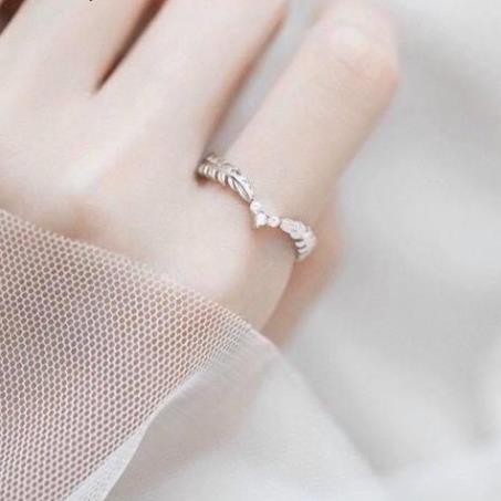 Nhẫn Bạc Nữ Đơn Giản, Nhẫn bạc ý ⚜️FREESHIP⚜️ Nhẫn Nữ Nguyệt Quế