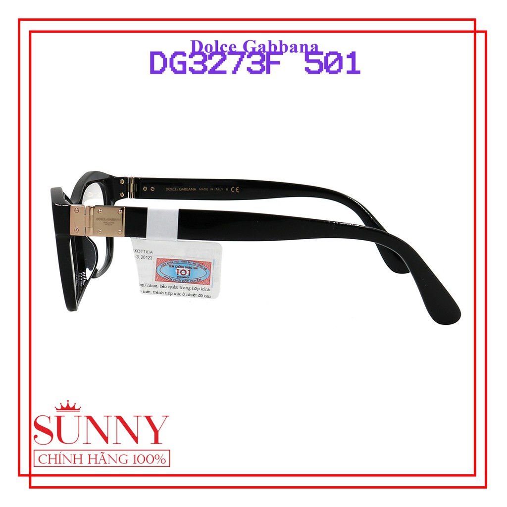 Gọng kính nam nữ chính hãng Dolce &amp; Gabbana DG3273F 501 màu sắc thời trang, thiết kế dễ đeo bảo vệ mắt