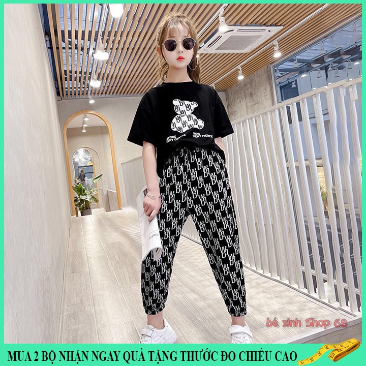 Quần áo bé gái từ 15-45kg, đồ bộ bé gái 4-14 tuổi gấu own cực kì nữ tính, quần áo trẻ em nữ thoáng mát,hàng may kĩ