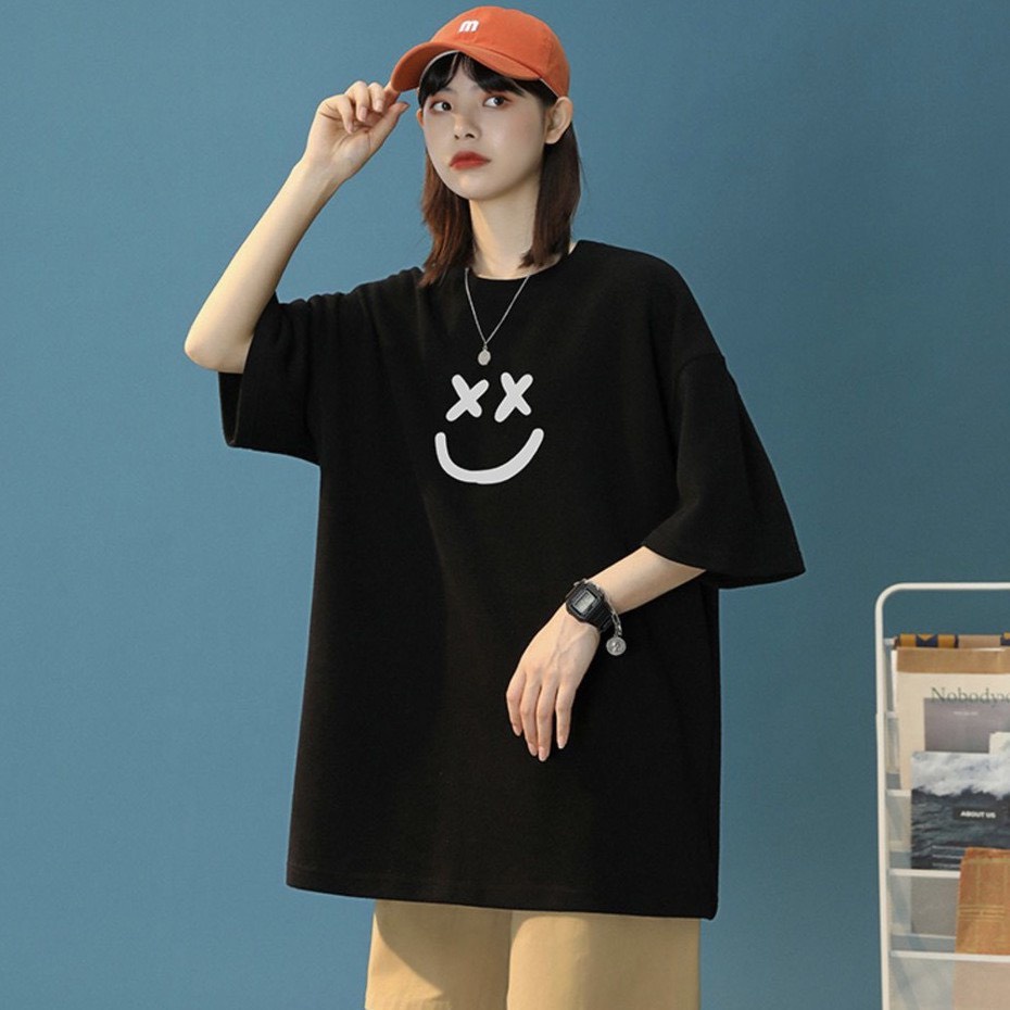 Áo thun tay lỡ nam nữ, áo phông Unisex mặt cười ×͜× chất cotton mịn | BigBuy360 - bigbuy360.vn