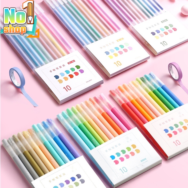 Bút Mực Gel Morandi 10 Màu Sắc Dành Cho Học Sinh