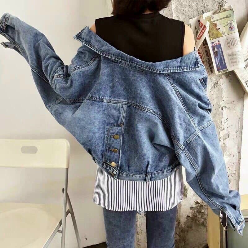 Áo khoác jean cao cấp croptop cá tính
