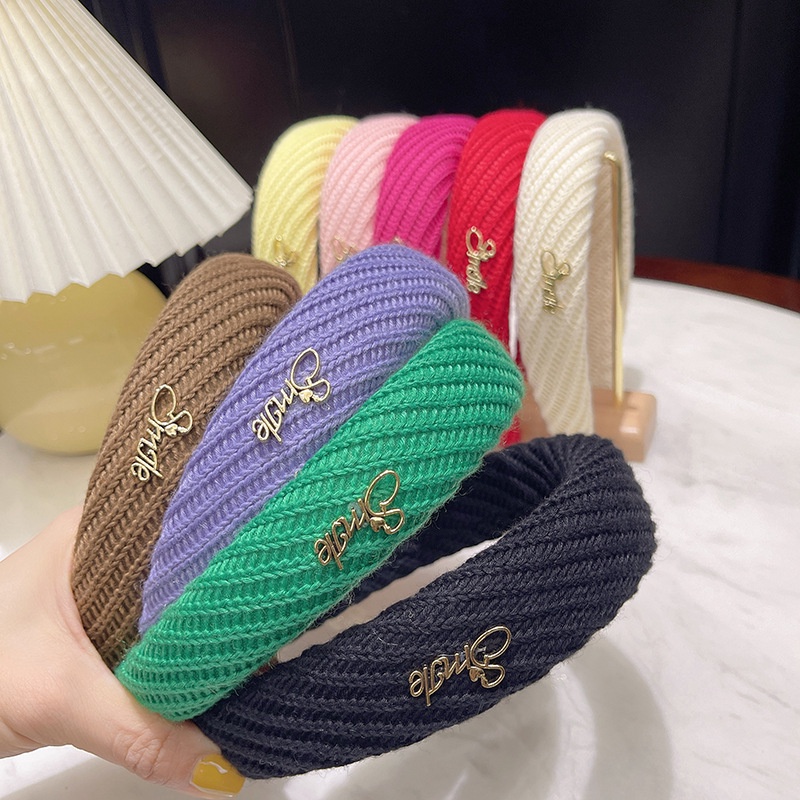 Băng Đô Cài Tóc Bằng Len Màu Kẹo Ngọt Phong Cách Cổ Điển Thời Trang Mùa Đông Cho Nữ