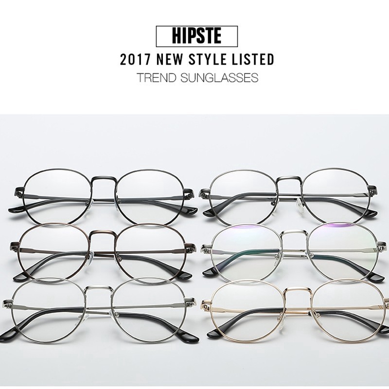 Kính Mắt Gọng Kim Loại Tròn Unisex