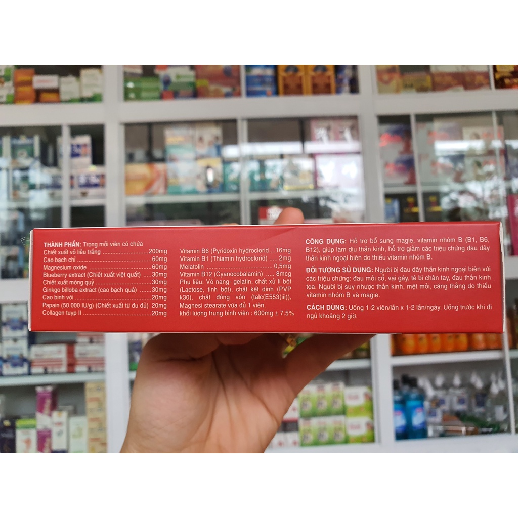 Bổ thần kinh H9000 giảm đau mỏi vai gáy, tê bì tay chân hộp 30 viên