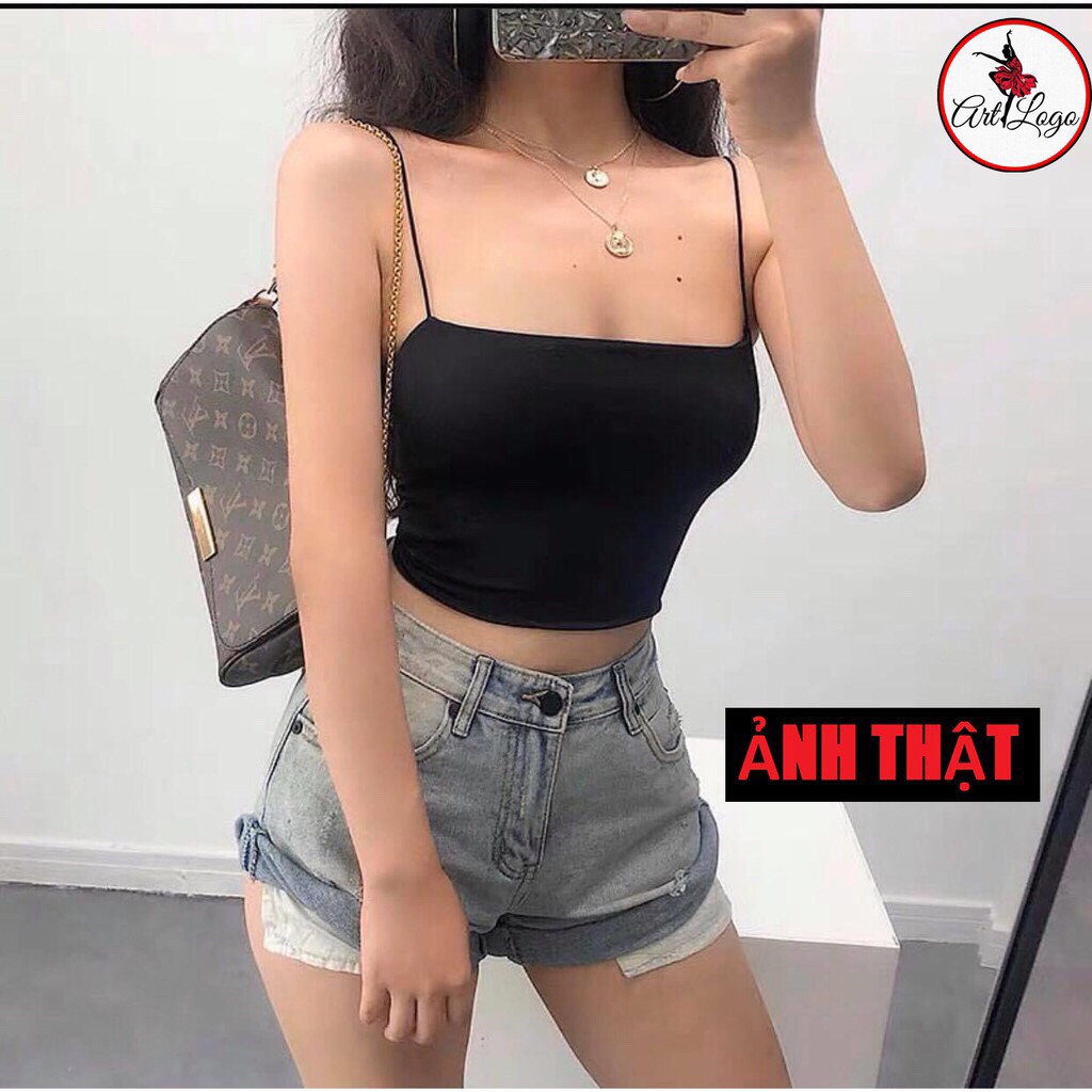 Áo Croptop 2 Dây Thoáng Mát | Áo Croptop Bra Thun Tăm 2 Dây Phong cách Trẻ trung Năng Động Giá rẻ Đẹp CT34 | NARINSHOP