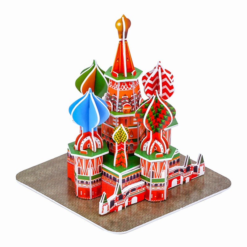 Mô Hình Giấy 3D Magic Puzzle: Đền Thánh Vasily Hiển Phúc G268-28 [46 Chi Tiết]