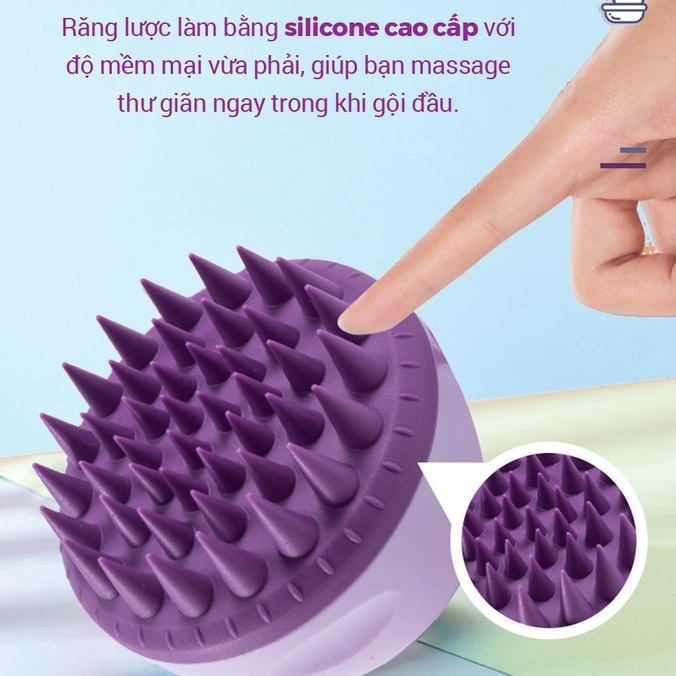 Lược Gội Đầu Massage Life360 LE-LGD22 Giảm Gàu, Giảm Rụng Tóc Hiệu Quả - Màu Tím - Hàng Chính Hãng