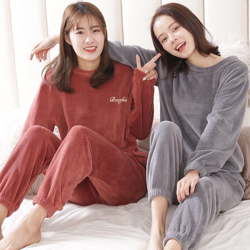 Đồ Bộ Nữ ❤️FREESHIP❤️ Đồ bộ dài tay bông giữ nhiệt cao cấp, mềm mại - Quần Áo bông trẻ trung đáng yêu mã QA09
