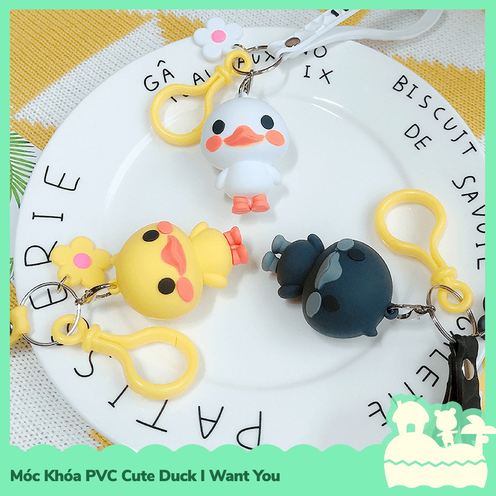 [Sẵn VN] Móc Khóa PVC Cute Duck I Want You