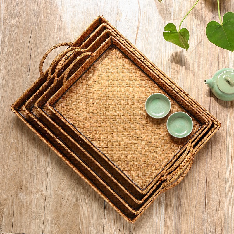 Khay cói THE BAMBOO đa năng đựng đồ - Giỏ mây tre đan