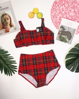 Bikini caro đỏ mẫu mới( kèm hình thật)
