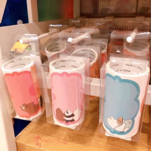 Cuộn note dạng sticker dán anh em gấu Bare Bear Chúng tôi đơn giản là gấu