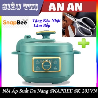 Nồi áp suất đa năng SnapBee SK 203VN hầm hấp chiên xào nấu cháo 3L màu xanh