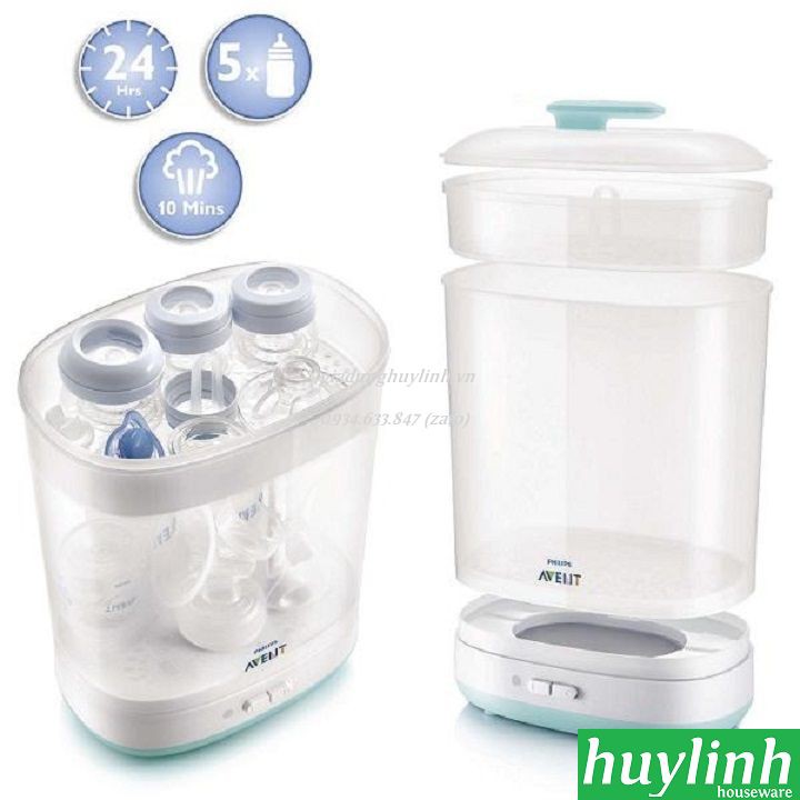 Máy tiệt trùng bình sữa 2 trong 1 Philips Avent SCF922 - chính hãng