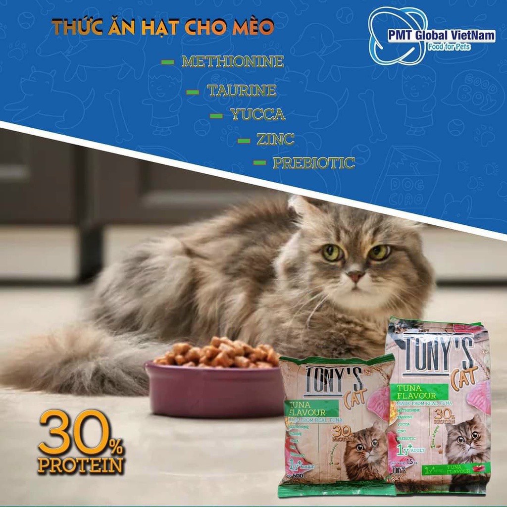 Hạt cho mèo Tony's Cat - Thức ăn khô cho mèo trưởng thành tốt cho tiêu hóa, kích thích ngon miệng