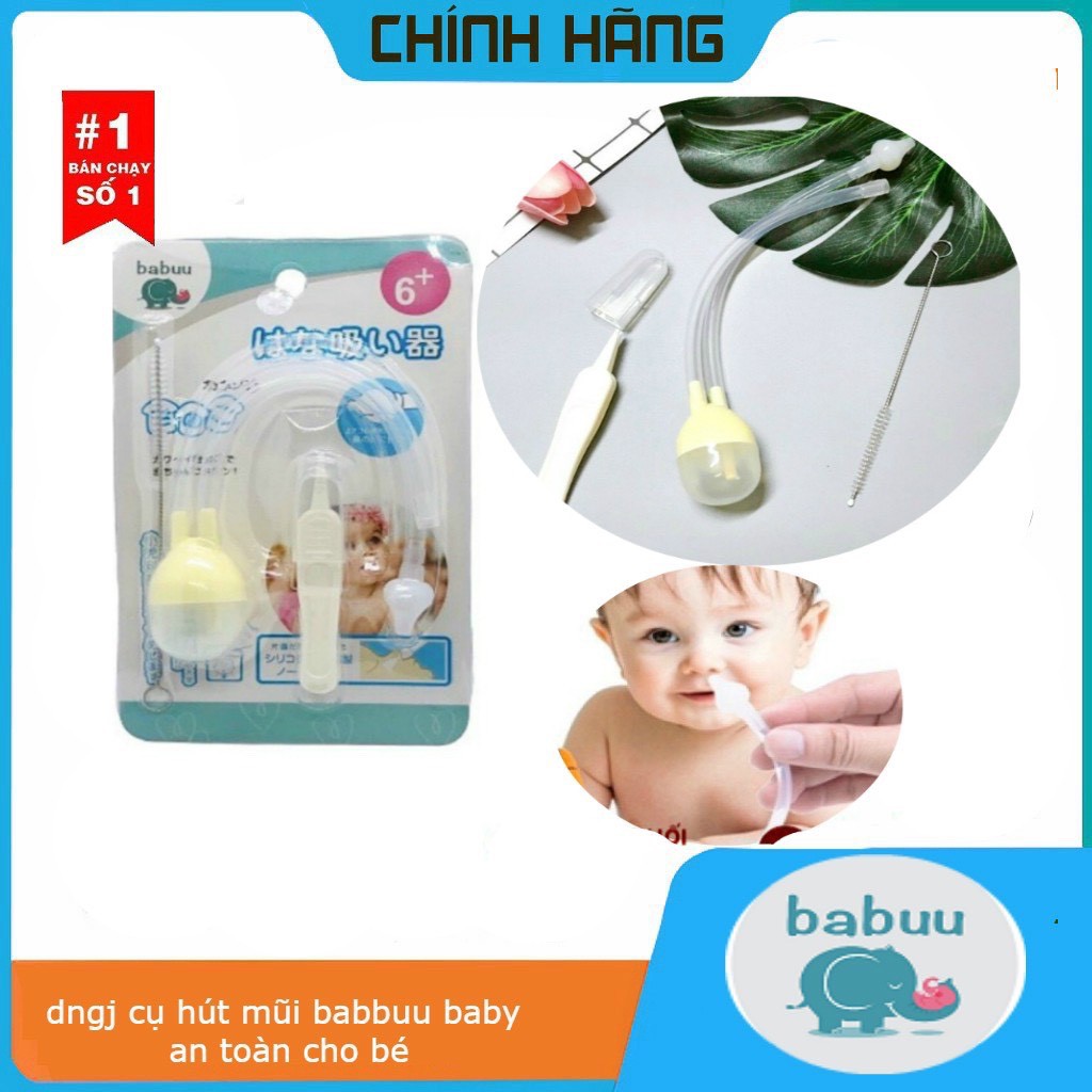  Dụng cụ rửa mũi, hút mũi BABUU Nhật cho bé, dụng cụ vệ sinh mũi cho bé