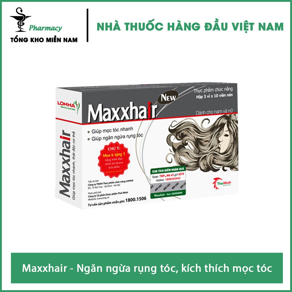 Mua 3 Hộp Maxxhair New tặng ngay 1 Chai xịt Vioga Hair 30ml - Ngăn Rụng Tóc, Tóc Bóng Mượt - Tổng Kho MiềnNam