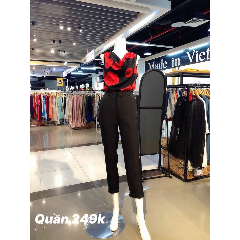 Áo không tay cổ đổ họa tiết thương hiệu MYM