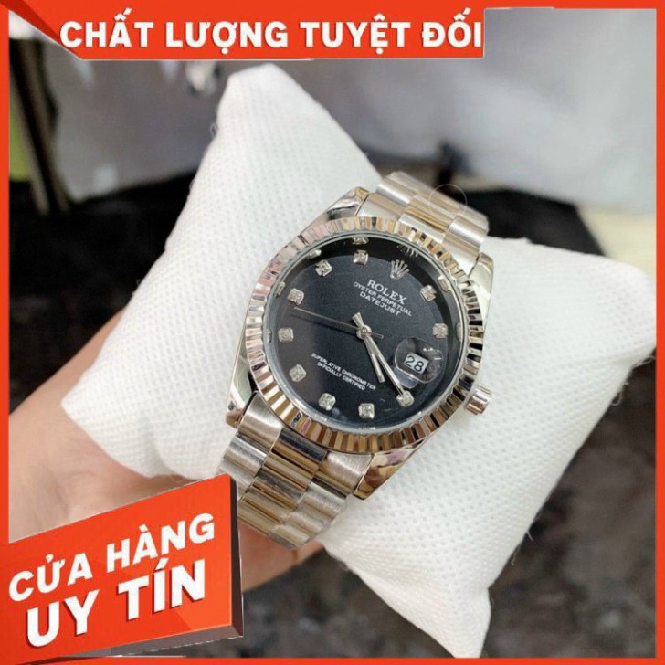 (rolex.viền trơn) Đồng hồ Nam Rolex mã RL156 dây đặc nguyên khối, mạ không rỉ, dây full vàng - bảo hành 12 tháng