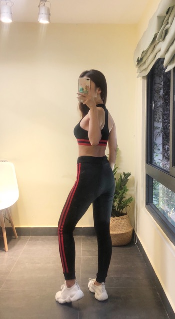 Đồ tập gym , bộ đồ tập thể thao nữ gân len cạp chun
