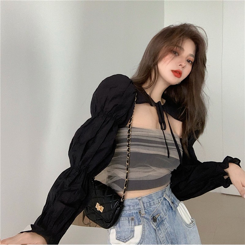 Bộ Áo Choàng Dài Tay + Áo Khoác Không Tay Xinh Xắn Dành Cho Nữ | BigBuy360 - bigbuy360.vn