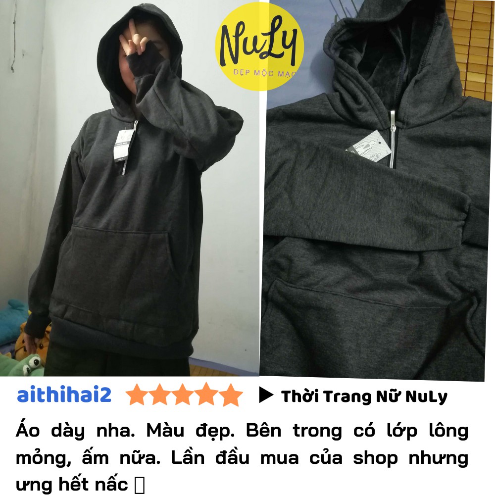 Áo Hoodie Nỉ Bông, Form Rộng Ulzzang Phối Khóa Kéo Cổ Độc Đáo NULY, HDKC | WebRaoVat - webraovat.net.vn