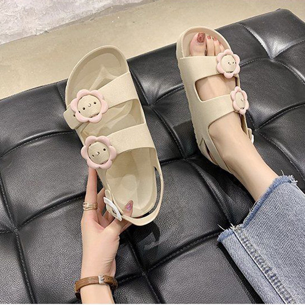 Giày Sandal Nữ CHỐNG NƯỚC Cao Su Quai Ngang Cao Cấp -Dozimax