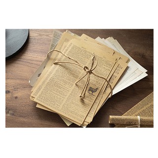 Set 57 tờ giấy kraft dùng để trang trí sổ bullet journal phong cách vintage