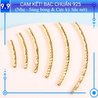 (CAM KẾT BẠC CHUẨN, SÁNG, NHẸ, SẮC NÉT) Charm bạc 925 Ống xoắn Mạ vàng CH022