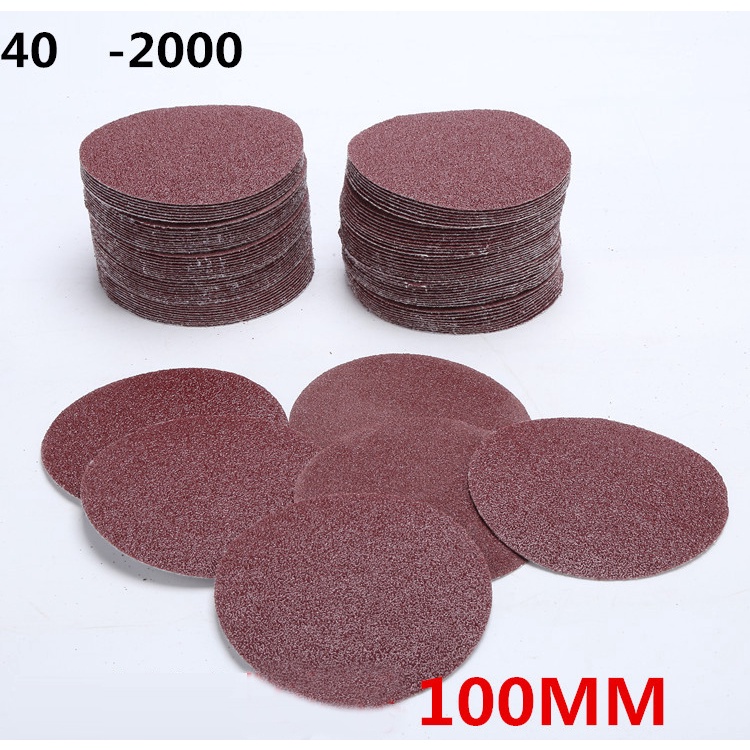 Combo 40 Giấy mài nhám xếp tròn 100mm đánh bóng, mặt sau tự dính AOTUO 4 inch 5 inch với mật độ hạt từ 60 tới 2000