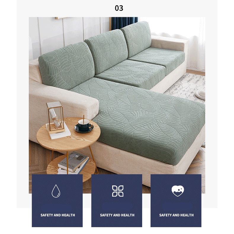 Vỏ bọc đệm ghế sofa 1/2/3/4 chỗ ngồi co giãn chống thấm nước 8 màu tùy chọn trang trí phòng khách 